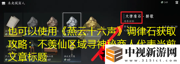 燕云十六聲調律石獲取攻略