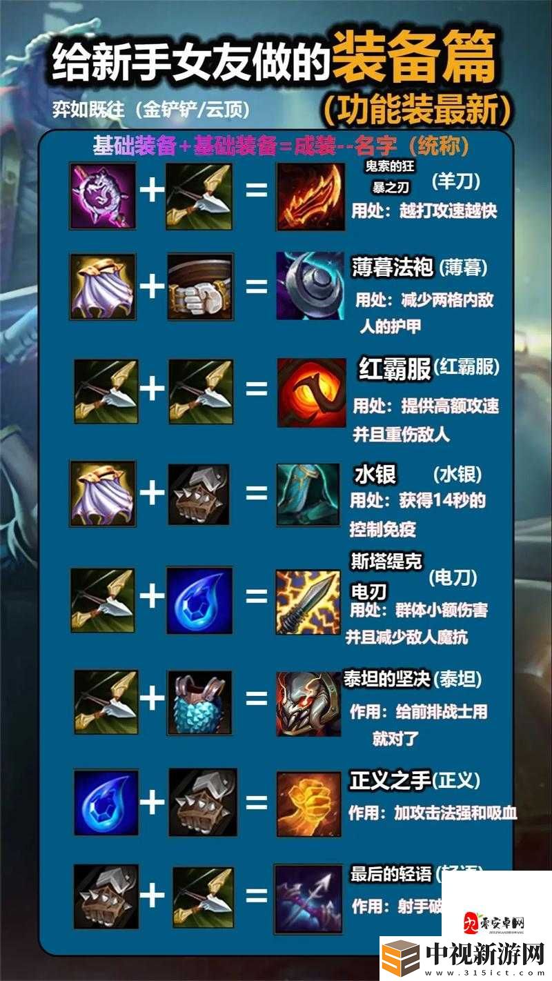 云頂之弈裝備合成套路大揭秘！疊滿屬性秒懂爆裝秘訣